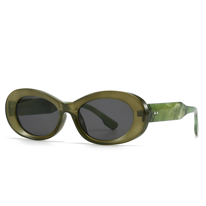 (6 PACK) Wholesale Sunglasses Vintage Trendy Women Antiblue Light 2024 - BulkSunglassesWholesale.com - Green Frame Black Lens