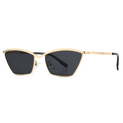 (6 PACK) Wholesale Sunglasses Metal Vintage Trendy Street 2024 - BulkSunglassesWholesale.com - Gold Black Grey