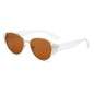 (6 PACK) Wholesale Sunglasses Korean Vintage Women Square Round 2025 - BulkSunglassesWholesale.com - Transparent Temple Tea Lens