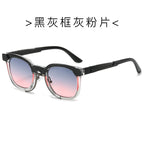 (6 PACK) Wholesale Sunglasses New Arrival Men Fashion Vintage Trendy Unique Women 2024 - BulkSunglassesWholesale.com - Black Grey Frame Grey Pink Lens