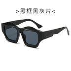 (6 PACK) Wholesale Sunglasses New Arrival Polygon Fashion Unique 2024 - BulkSunglassesWholesale.com - Black Frame Black Black Lens