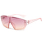 (6 PACK) Wholesale Sunglasses New Arrival Fashion One Piece Oversized Unisex Trendy Outdoor Cycling Sport 2024 - BulkSunglassesWholesale.com - Pink Frame Purple Pink Lens