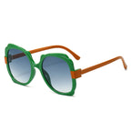 (6 PACK) Wholesale Sunglasses New Arrival Unique Butterfly Unique Outdoor Street 2024 - BulkSunglassesWholesale.com - Green Frame Blue Black Lens