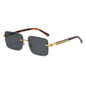 (6 PACK) Wholesale Sunglasses Fashion Metal Women New Arrival Unique Square 2025 - BulkSunglassesWholesale.com - Black Grey