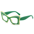 (6 PACK) Wholesale Sunglasses Antiblue Light Oversized Cat Eye New Arrival Unique Butterfly Trendy Street 2024 - BulkSunglassesWholesale.com - Green Frame