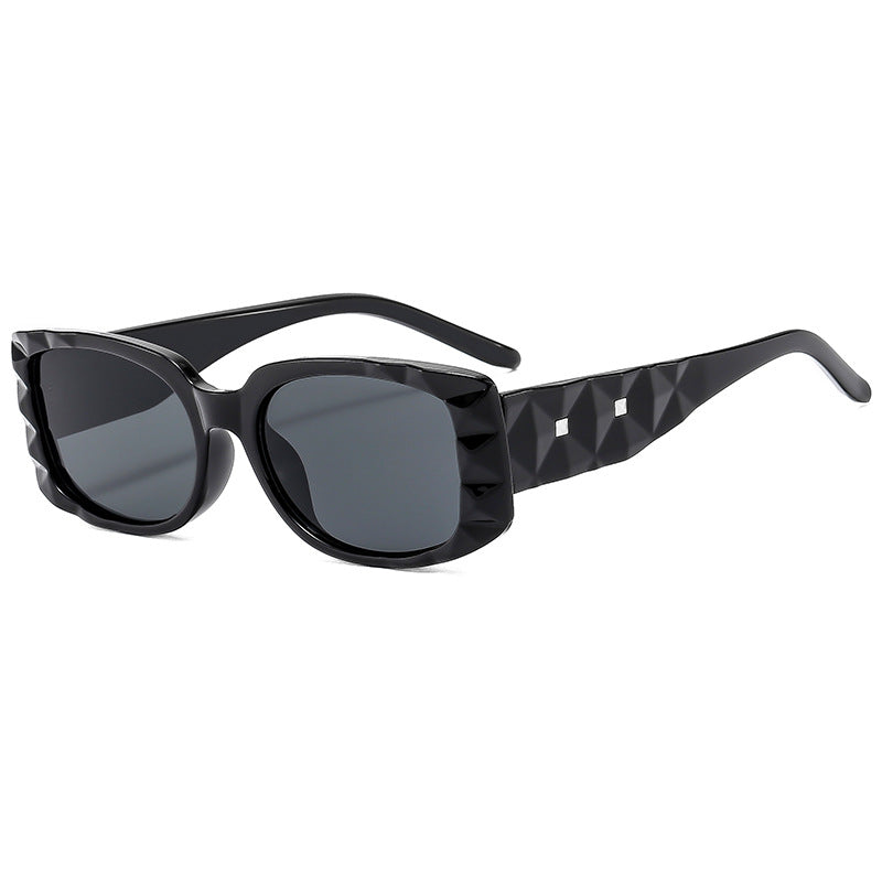 (6 PACK) Wholesale Sunglasses New Arrival Square Fashion Square Fashion Unisex 2024 - BulkSunglassesWholesale.com - Shiny Black Frame Black Lens