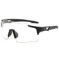 (12 PACK) Wholesale Sports Sunglasses Sport New Arrival Unisex Cycling Windproof 2024 - BulkSunglassesWholesale.com - Black Frame Photochromic Black Lens