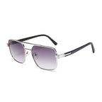 (6 PACK) Wholesale Sunglasses Metal Vintage Trendy Street 2024 - BulkSunglassesWholesale.com - Silver Frame Gradient Black