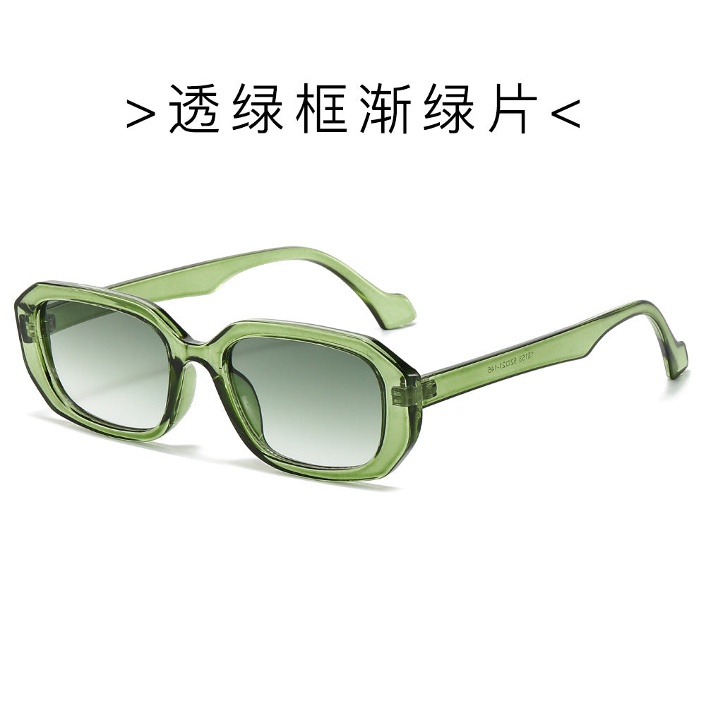 (6 PACK) Wholesale Sunglasses Fashion Oversized Trendy Street New Arrival Women 2024 - BulkSunglassesWholesale.com - Clear Green Frame Gradient Green Lens