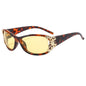 (6 PACK) Wholesale Sunglasses New Arrival Fashion Unique Butterfly Women 2024 - BulkSunglassesWholesale.com - Leopard Print Frame Yellow Lens