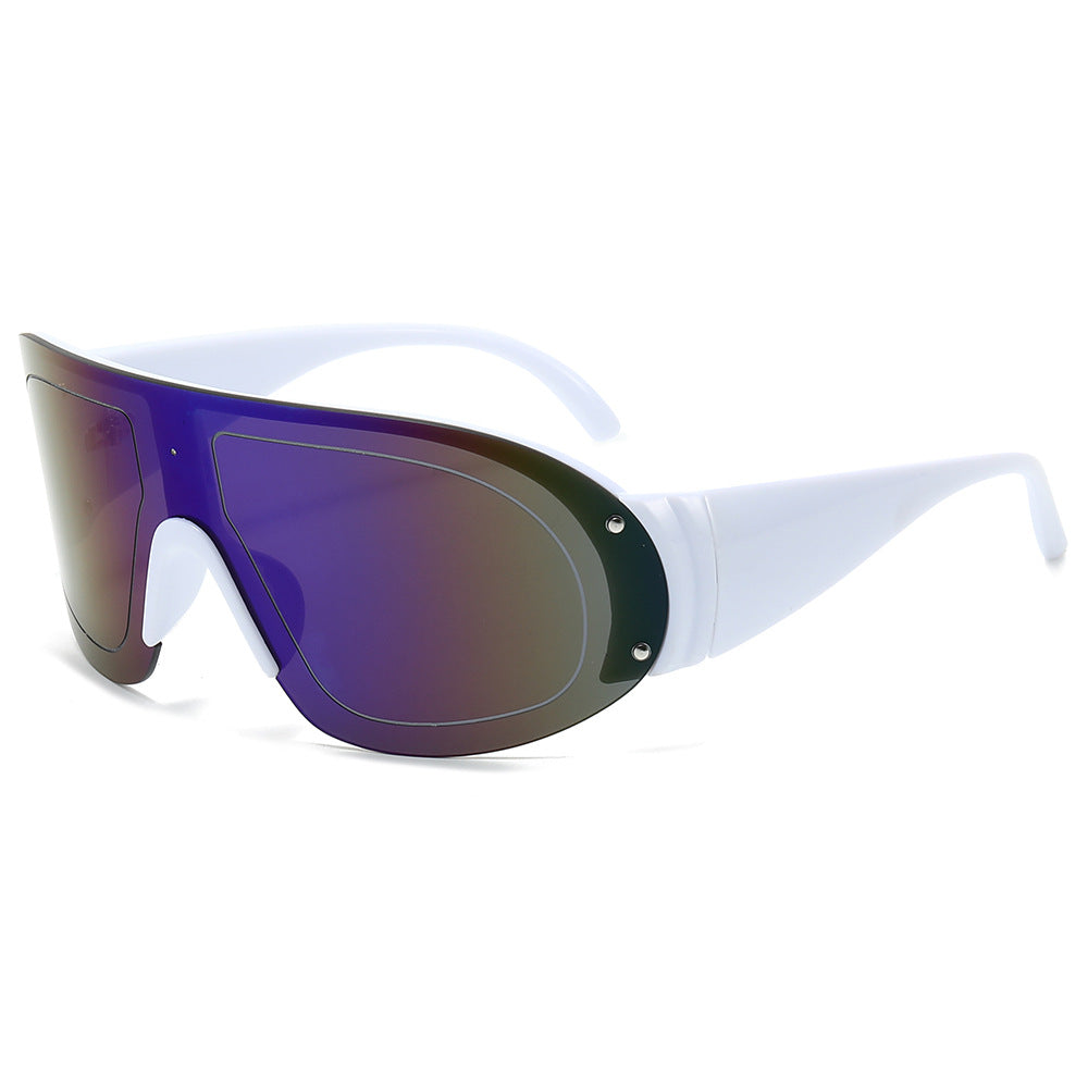 (6 PACK) Wholesale Sunglasses New Arrival Unisex Outdoor Sport Cycling 2024 - BulkSunglassesWholesale.com - White Frame Blue Mirrored