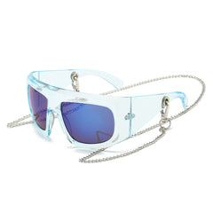 (6 PACK) Wholesale Sunglasses New Arrival Oversized Fashion Women 2024 - BulkSunglassesWholesale.com - Blue Frame Blue Lens