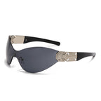 (6 PACK) Wholesale Sunglasses Square Women Vintage 2024 - BulkSunglassesWholesale.com - Silver Temple Black Lens