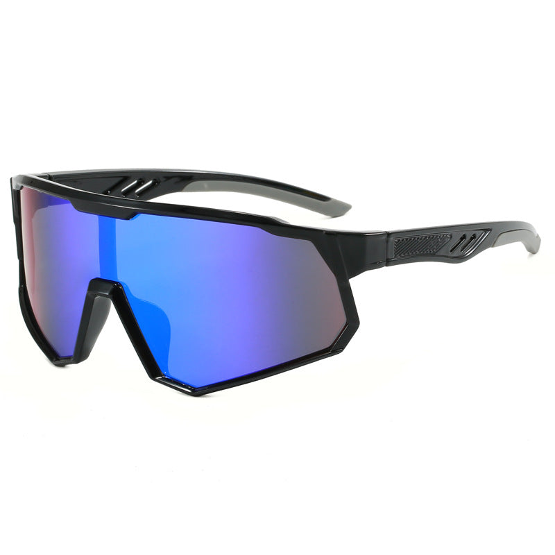 (12 PACK) Wholesale Sports Sunglasses Outdoor Sport Cycling Women Windproof 2024 - BulkSunglassesWholesale.com - Black Frame Blue Mirrored