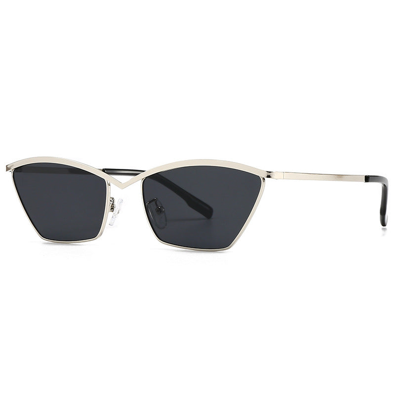 (6 PACK) Wholesale Sunglasses Metal Vintage Trendy Street 2024 - BulkSunglassesWholesale.com - Silver Black Grey