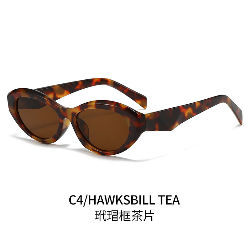(6 PACK) Wholesale Sunglasses Fashion New Arrival Oval Small Unique Trendy 2024 - BulkSunglassesWholesale.com - Leopard Print Frame Tea Lens