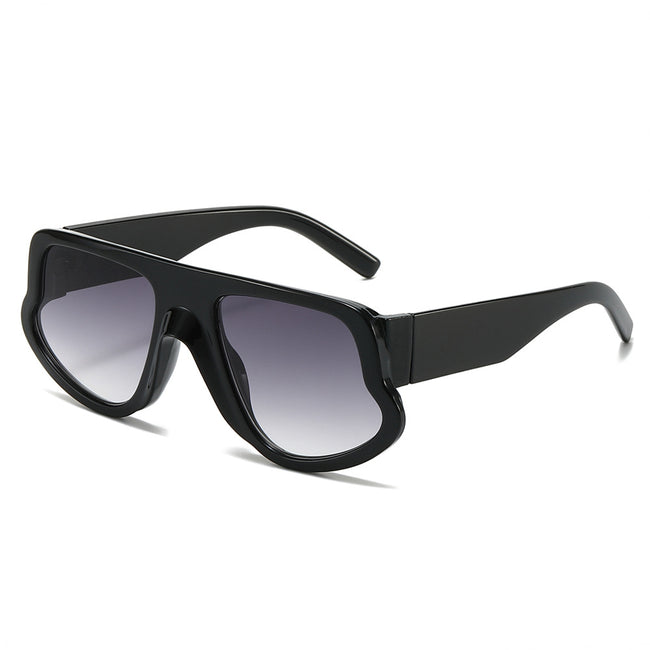 (6 PACK) Wholesale Sunglasses New Arrival Wide Fashion Oversized Trendy 2025 - BulkSunglassesWholesale.com - Black Frame Gradient Black Lens Hover Image