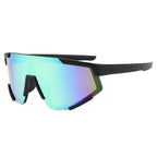 (12 PACK) Wholesale Sports Sunglasses New Arrival Sport Unisex Cycling 2024 - BulkSunglassesWholesale.com - Black Frame Blue Mirrored