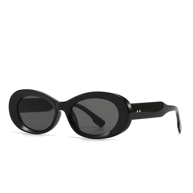 (6 PACK) Wholesale Sunglasses Vintage Trendy Women Antiblue Light 2024 - BulkSunglassesWholesale.com - Black Black Grey Hover Image