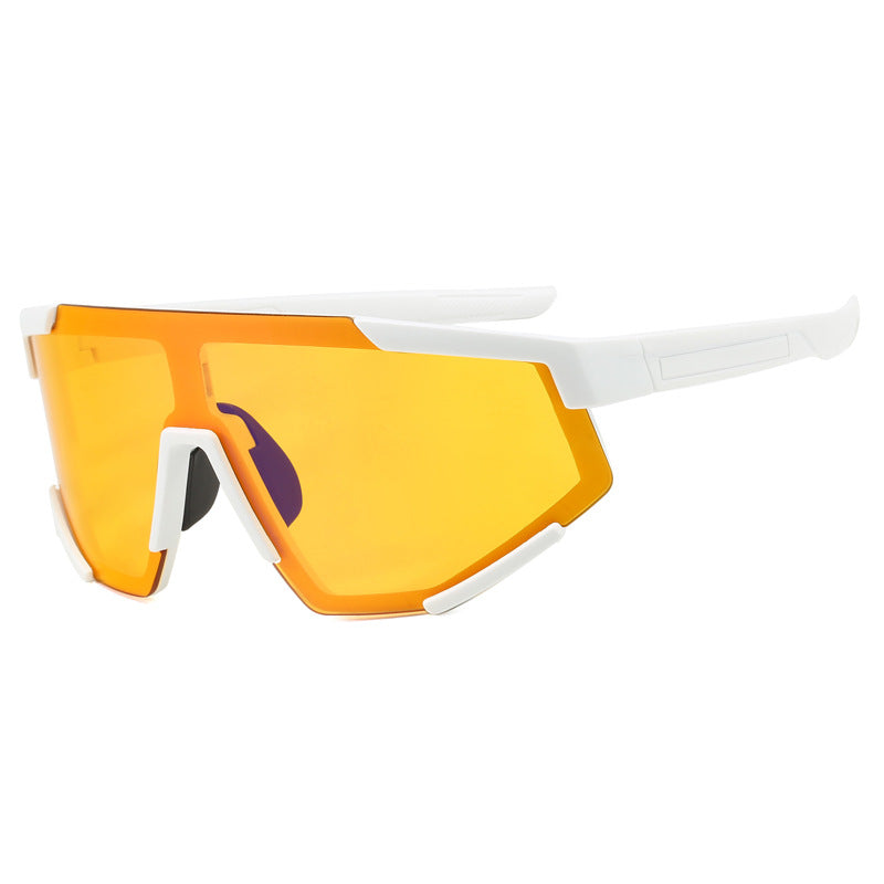 (12 PACK) Wholesale Sports Sunglasses Unisex Cycling 2024 - BulkSunglassesWholesale.com - White Frame Yellow Grey