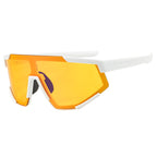 (12 PACK) Wholesale Sports Sunglasses Unisex Cycling 2024 - BulkSunglassesWholesale.com - White Frame Yellow Grey