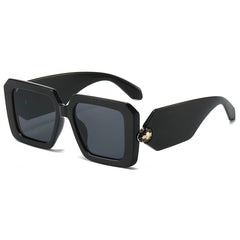 (6 PACK) Wholesale Sunglasses Fashion Vintage Square Street Women Wide 2024 - BulkSunglassesWholesale.com - Black Frame Black Lens