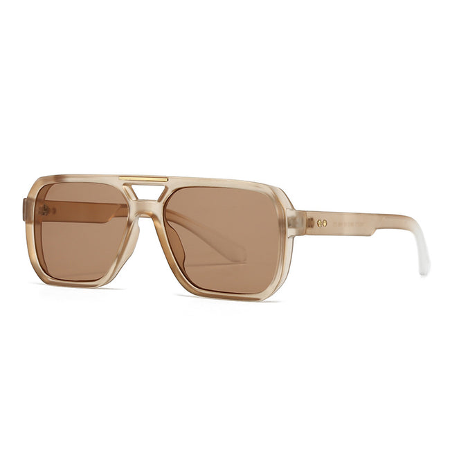 (6 PACK) Wholesale Sunglasses Trendy Street Vintage Antiblue Light 2024 - BulkSunglassesWholesale.com - Tea Frame Tea Lens Hover Image