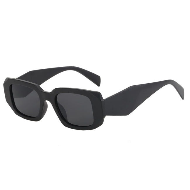 (12 PACK) Wholesale Sunglasses Korean Unique Hip Hop Fashion 2024 - BulkSunglassesWholesale.com - Matt Black Grey Hover Image