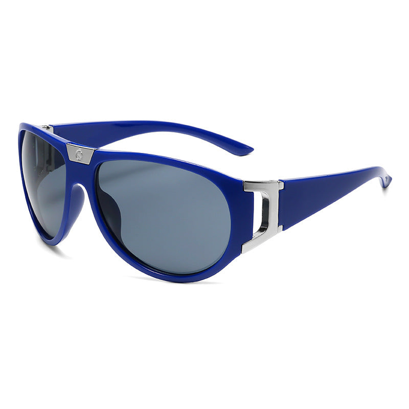 (6 PACK) Wholesale Sunglasses Unisex Fashion Outdoor Sport Cycling Futuristic Hip Hop Punk 2024 - BulkSunglassesWholesale.com - Blue Frame Grey