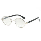 (6 PACK) Wholesale Sunglasses Korean Metal Oval Cat Eye Vintage Women Trendy Round 2025 - BulkSunglassesWholesale.com - Silver Frame Mirrored Lens