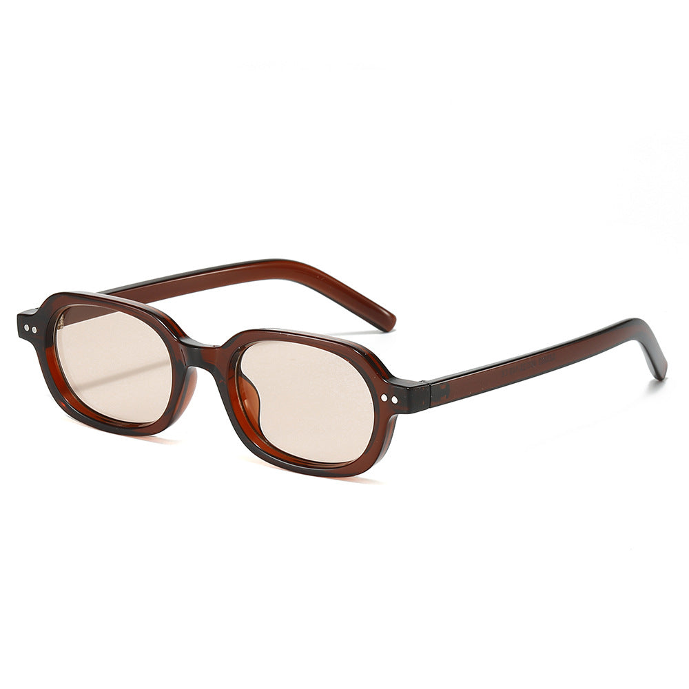 (6 PACK) Wholesale Sunglasses Small New Arrival Unisex Oval Small 2025 - BulkSunglassesWholesale.com - Tea Frame Champagne Lens