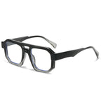 (6 PACK) Wholesale Sunglasses New Arrival Women Oversized Women Women Unique Double Bridge 2024 - BulkSunglassesWholesale.com - Black Clear Grey Frame Clear Lens