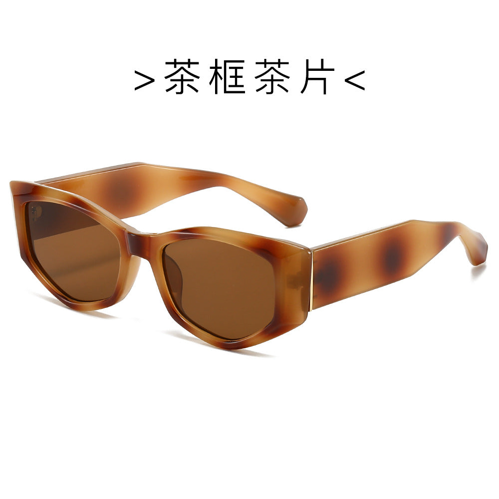 (6 PACK) Wholesale Sunglasses Unique New Arrival Trendy Cat Eye Women 2024 - BulkSunglassesWholesale.com - Tea Frame Tea Lens