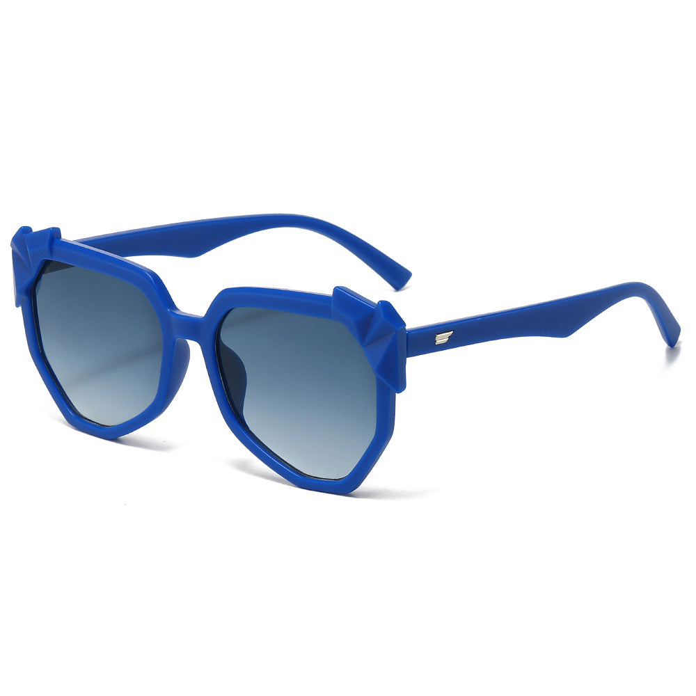 (6 PACK) Wholesale Sunglasses New Arrival Fashion Street 2024 - BulkSunglassesWholesale.com - Blue Frame Green Black Lens