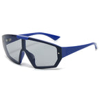 (6 PACK) Wholesale Sunglasses New Arrival Fashion One Piece Oversized Unisex Trendy Outdoor Cycling Sport 2024 - BulkSunglassesWholesale.com - Blue Frame Black Lens