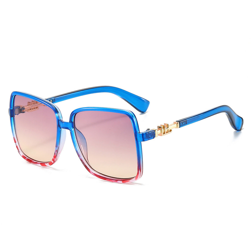 (6 PACK) Wholesale Sunglasses New Arrival Oversized Fashion Unique Square 2024 - BulkSunglassesWholesale.com - Blue Pink Frame Purple Yellow Lens