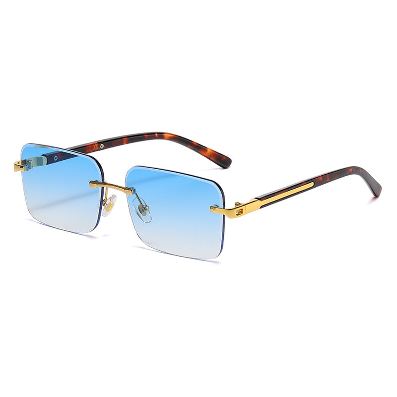 (6 PACK) Wholesale Sunglasses Fashion Metal Women New Arrival Unique Square 2025 - BulkSunglassesWholesale.com - Gradient Blue