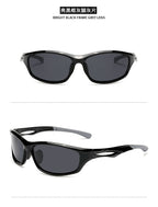 (12 PACK) Wholesale Sports Sunglasses New Arrival Unisex Outdoor Cycling Sport Polarized 2024 - BulkSunglassesWholesale.com - Shiny Black Grey Temple Black Lens ( Polarized )