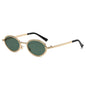 (6 PACK) Wholesale Sunglasses Round Fashion Metal Women New Arrival Street Trendy 2024 - BulkSunglassesWholesale.com - Gold Frame Green