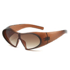 (6 PACK) Wholesale Sunglasses Unique Punk Unisex 2024 - BulkSunglassesWholesale.com - Tea Frame Gradient Tea Lens