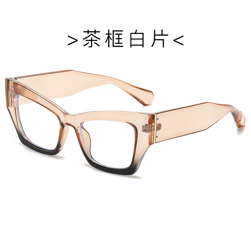 (6 PACK) Wholesale Sunglasses New Arrival Square Men Trendy 2024 - BulkSunglassesWholesale.com - Tea Frame Clear Lens