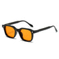 (6 PACK) Wholesale Sunglasses Small Square Women Trendy Vintage 2025 - BulkSunglassesWholesale.com - Black Frame Orange Yellow Lens