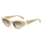 (6 PACK) Wholesale Sunglasses Cat Eye Fashion Trendy Unique Women 2025 - BulkSunglassesWholesale.com - Beige White Frame Gradient Tea Lens