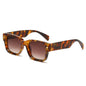 (6 PACK) Wholesale Sunglasses Small Unique Polygon Rivet Jelly Vintage Trendy 2025 - BulkSunglassesWholesale.com - Tea Leopard Print Frame Gradient Tea Lens
