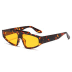 (6 PACK) Wholesale Sunglasses Small New Arrival Trendy Street Fashion 2025 - BulkSunglassesWholesale.com - Leopard Print Frame Yellow Lens