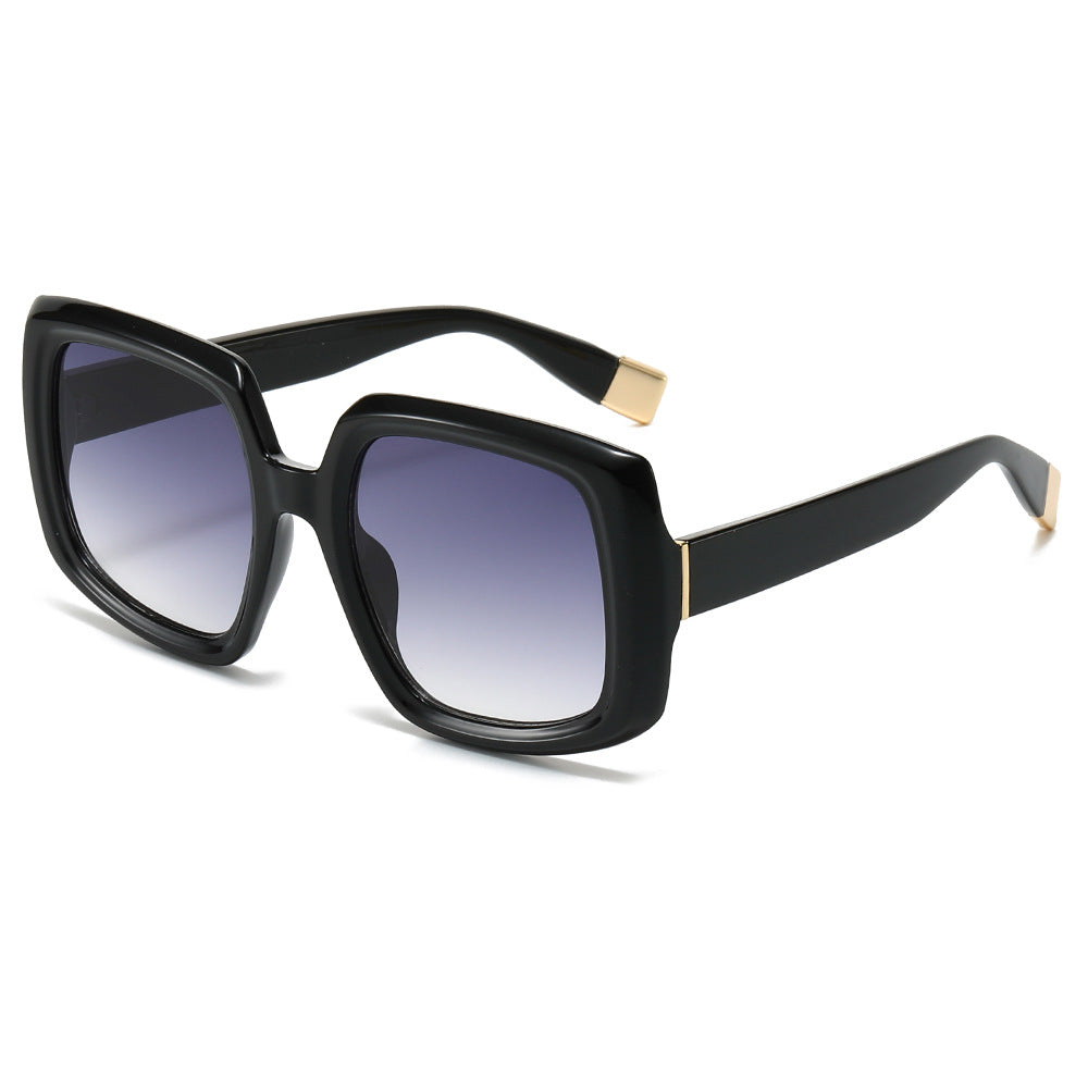 (6 PACK) Wholesale Sunglasses New Arrival Square Colorful Trendy Fashion Women 2024 - BulkSunglassesWholesale.com - Black Frame Gradient Black Lens