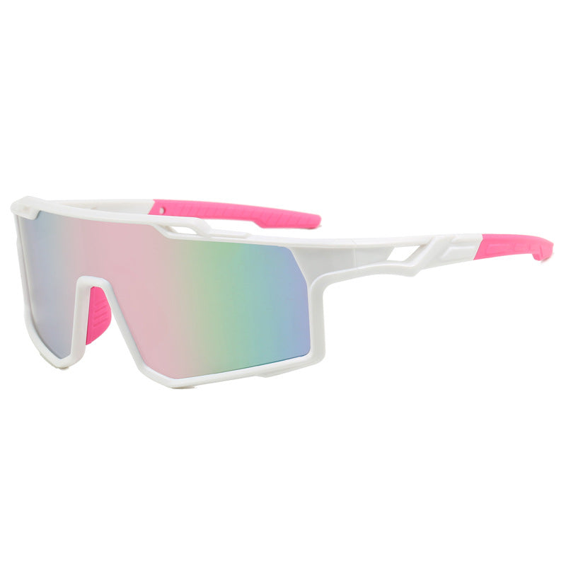 (12 PACK) Wholesale Sports Sunglasses New Arrival Sport Fashion Cycling Women Outdoor 2024 - BulkSunglassesWholesale.com - White Frame Pink Mirrored