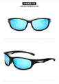 (12 PACK) Wholesale Sports Sunglasses New Arrival Unisex Outdoor Cycling Sport Polarized 2024 - BulkSunglassesWholesale.com - Matt Black Blue ( Polarized )