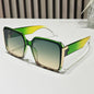 (6 PACK) Wholesale Sunglasses Vintage Square Trendy Women Fashion Vintage Outdoor Men 2024 - BulkSunglassesWholesale.com - Green Frame Green Yellow Lens