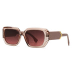 (6 PACK) Wholesale Sunglasses Square Women Vintage 2024 - BulkSunglassesWholesale.com - Champagne Frame Purple Black Lens
